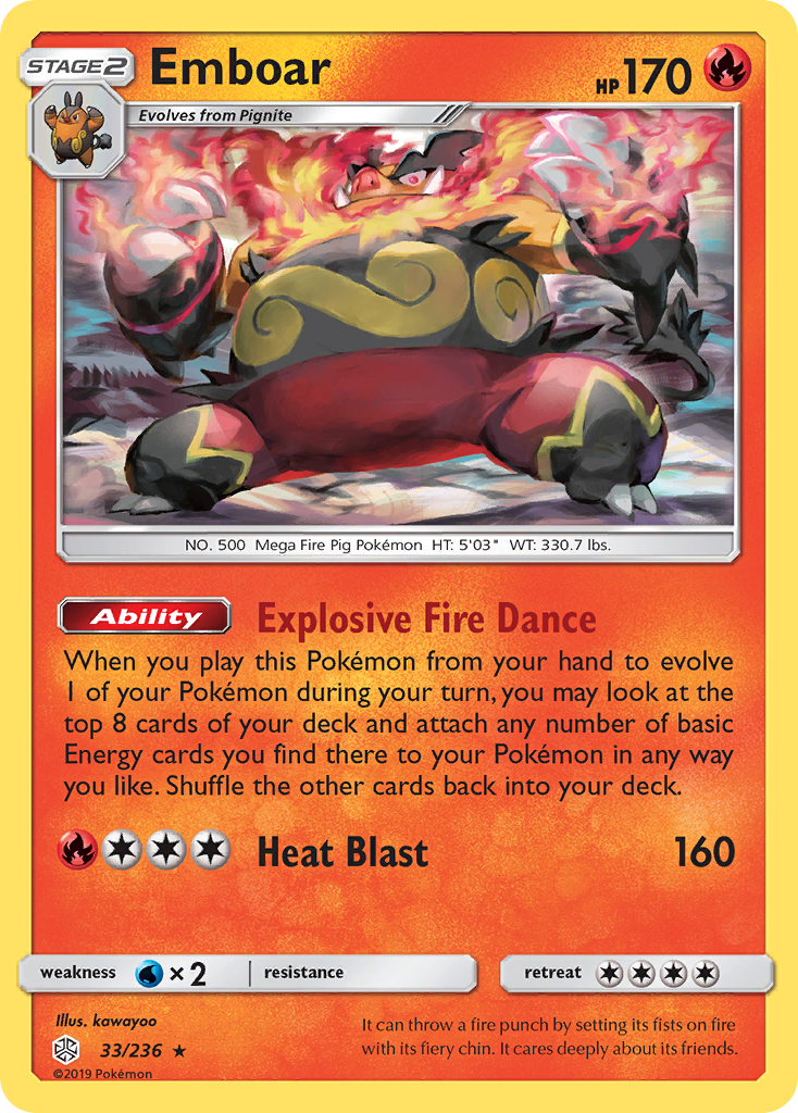 Emboar (33/236) [Sun & Moon: Cosmic Eclipse]