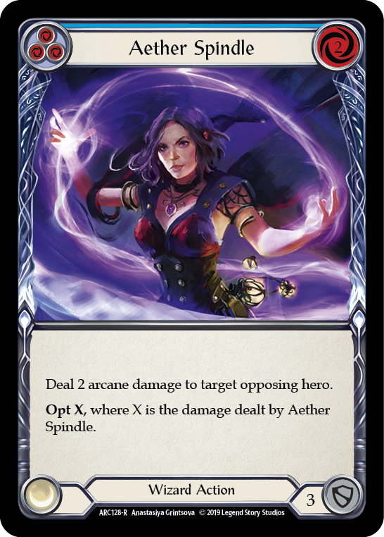 Aether Spindle (Blue) [ARC128-R] 1st Edition Rainbow Foil