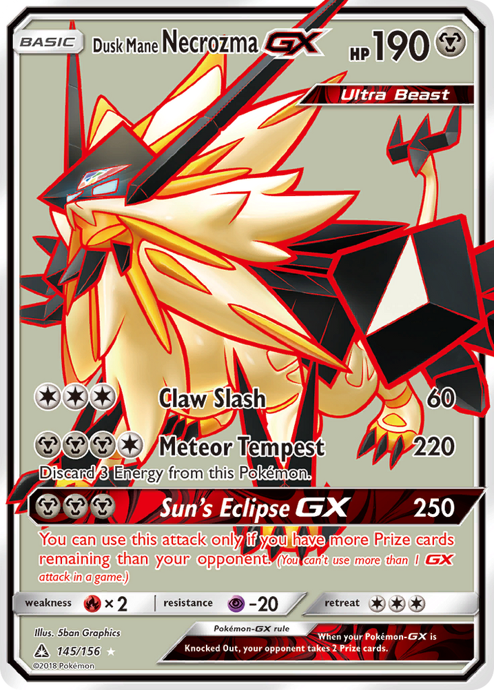 Dusk Mane Necrozma GX 145 156 Sun Moon Ultra Prism